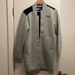 FILA long gray and back jacket size S